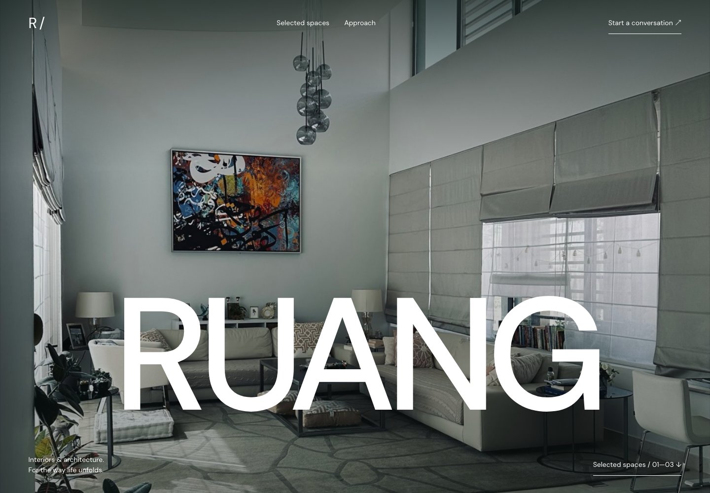 Ruang website design: Immersive architecture & project reel