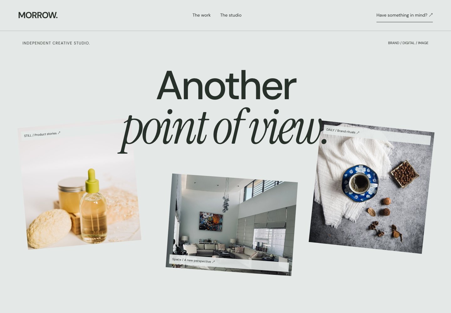 Morrow website design: Creative studio & project gallery
