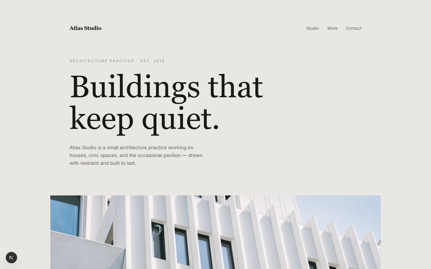 Atlas Studio — Architecture portfolio